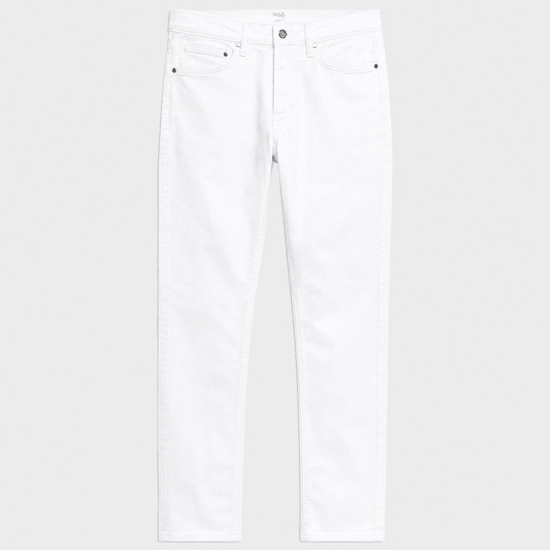 Mens White Slim Fit Jeans from You Know Who's