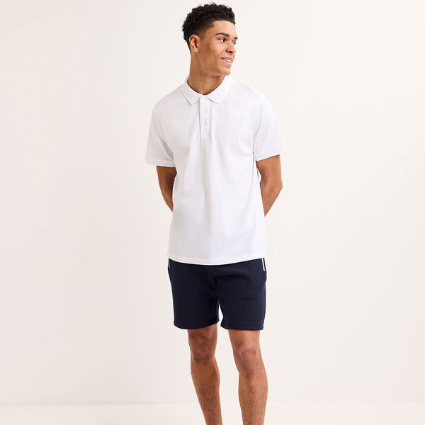Mens White Textured Polo from You Know Who's