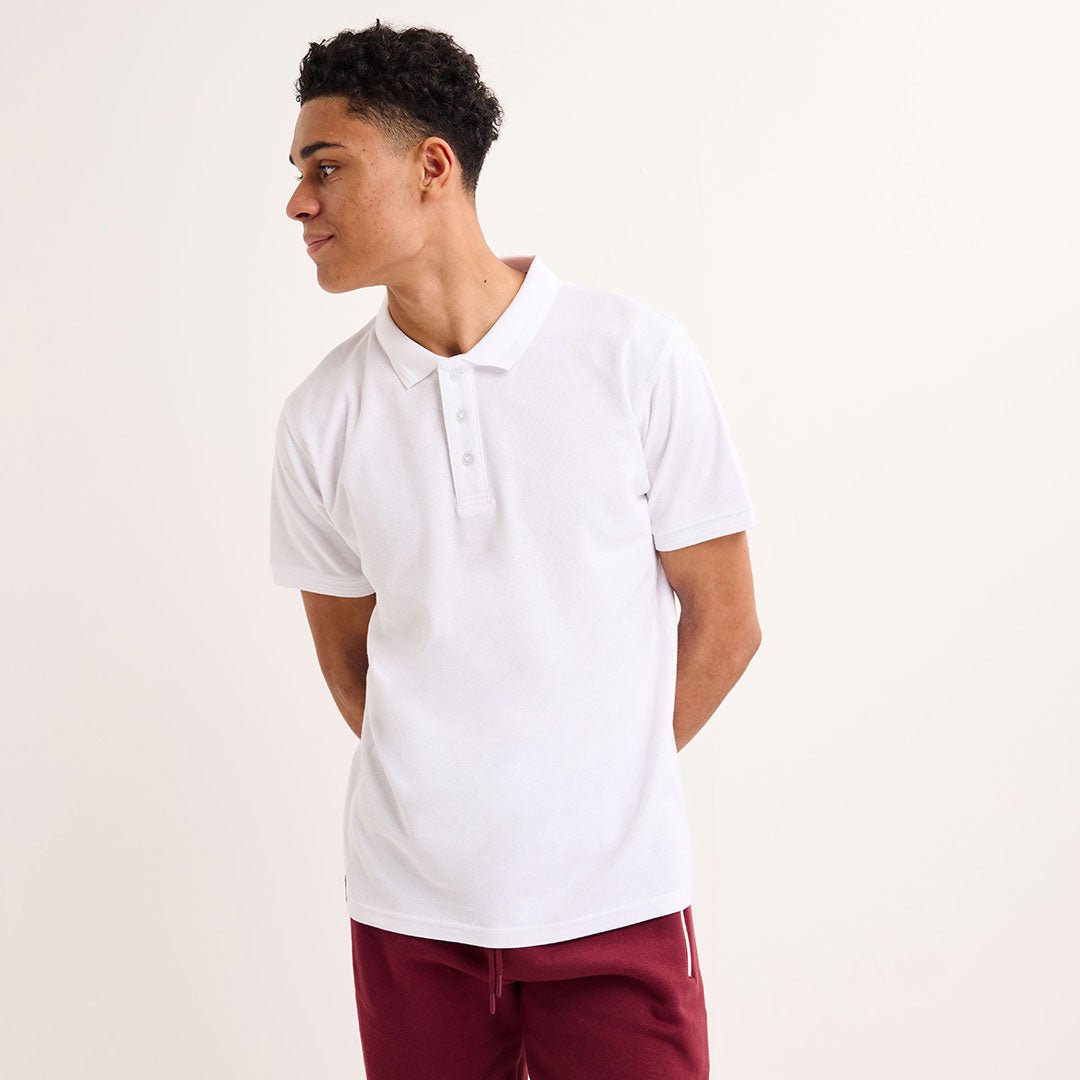 Mens White Tipped Collar Polo from You Know Who's