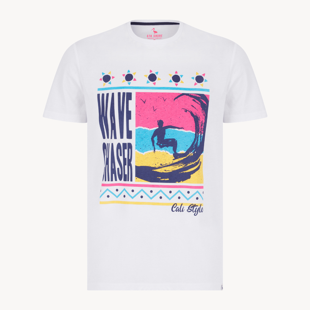 Mens White Wave Chaser T-shirt from You Know Who's