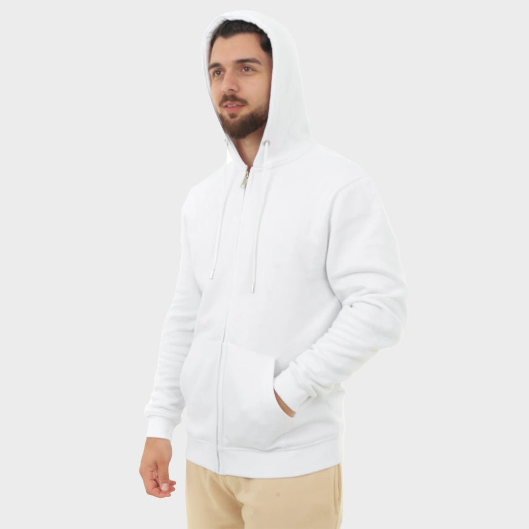 Mens White Zip Hoodie from You Know Who's