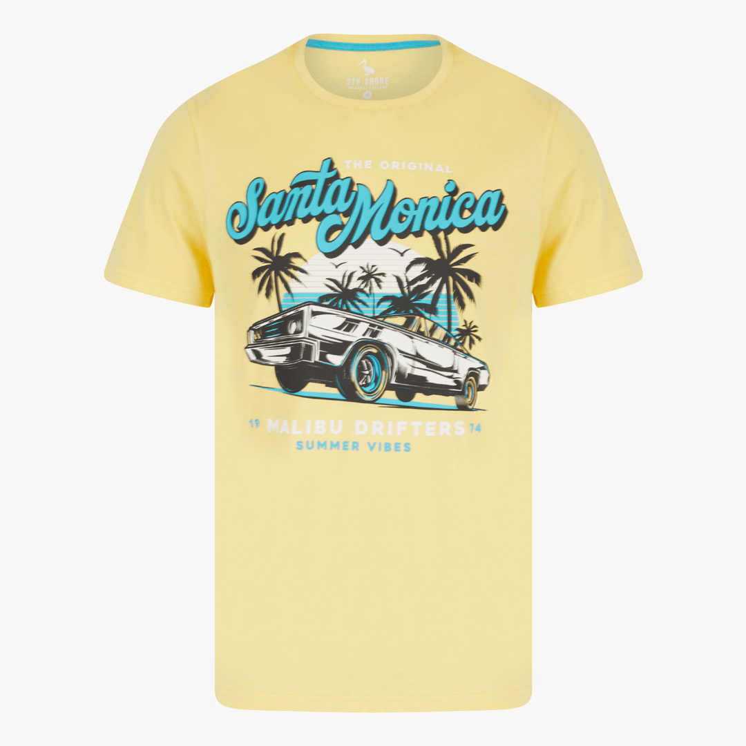 Mens Yellow Santa Monic T-shirt from You Know Who's