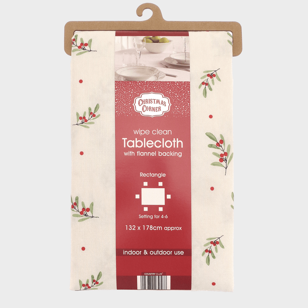Merry & Bright PEVA Tablecloth from You Know Who's