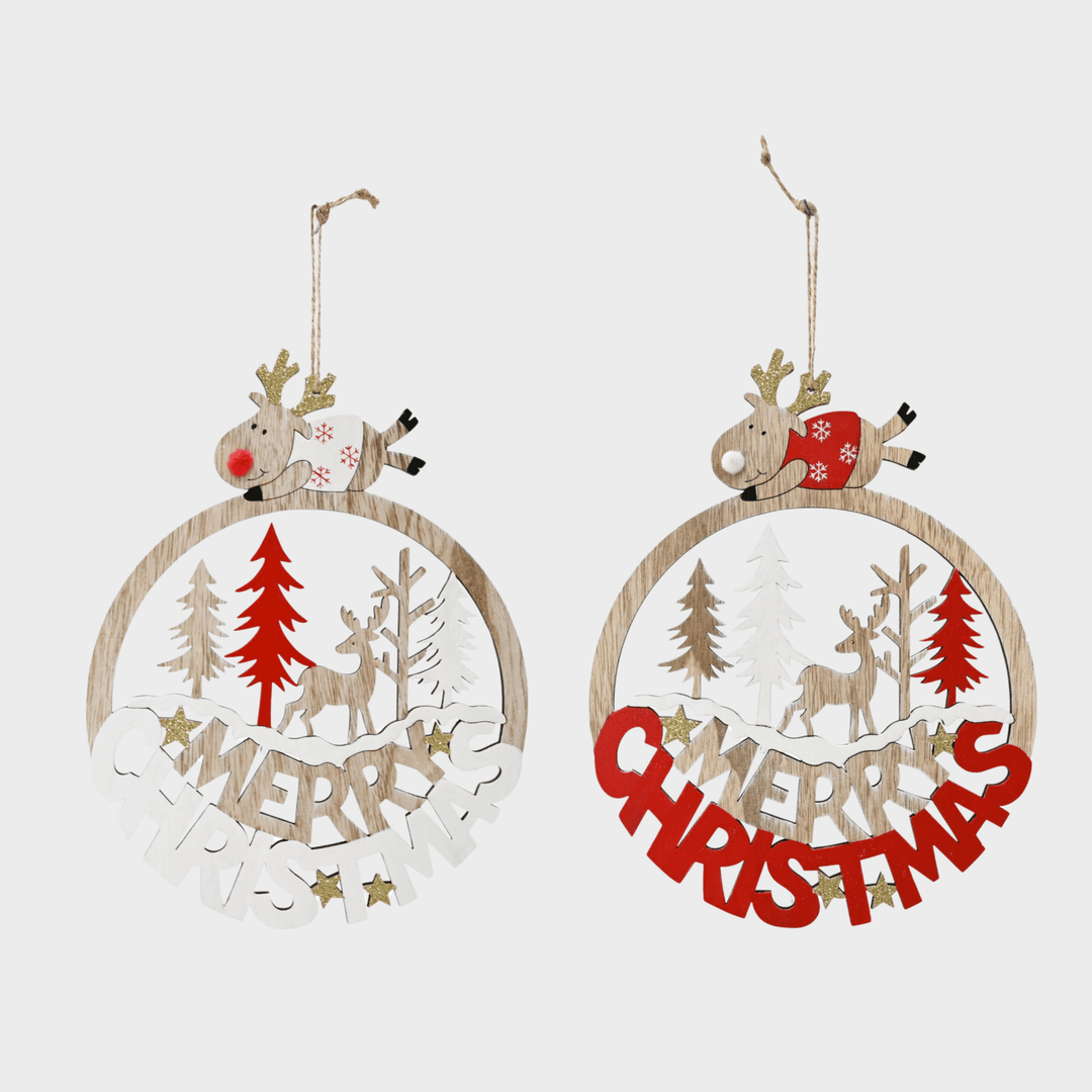 Merry christmas plaque w/reindeer - 1pce from You Know Who's