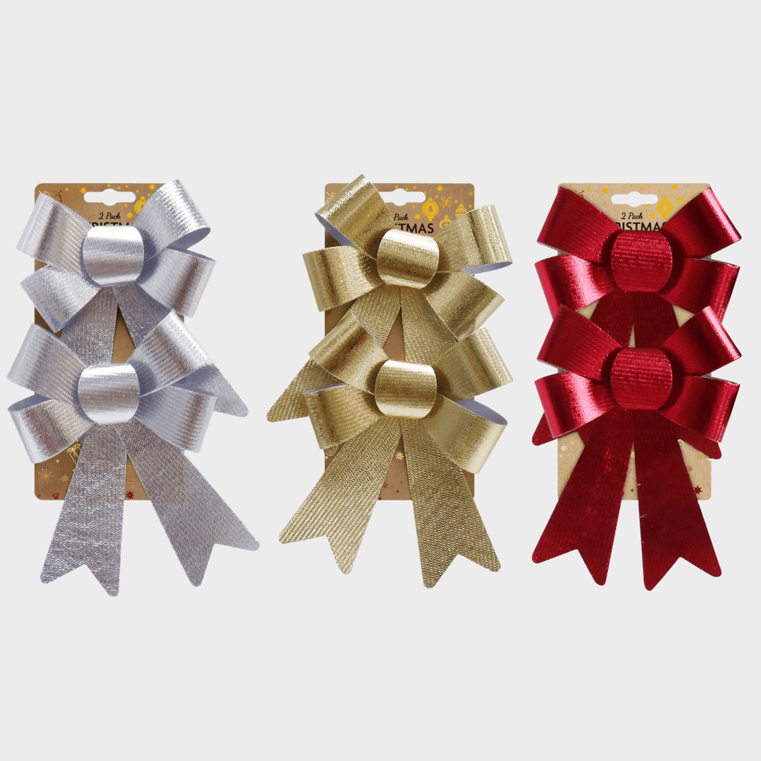 Metallic bow 2pk med asst from You Know Who's