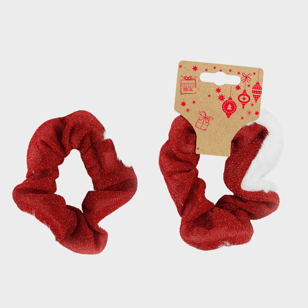 Metallic hair scrunchie fur trim from You Know Who's