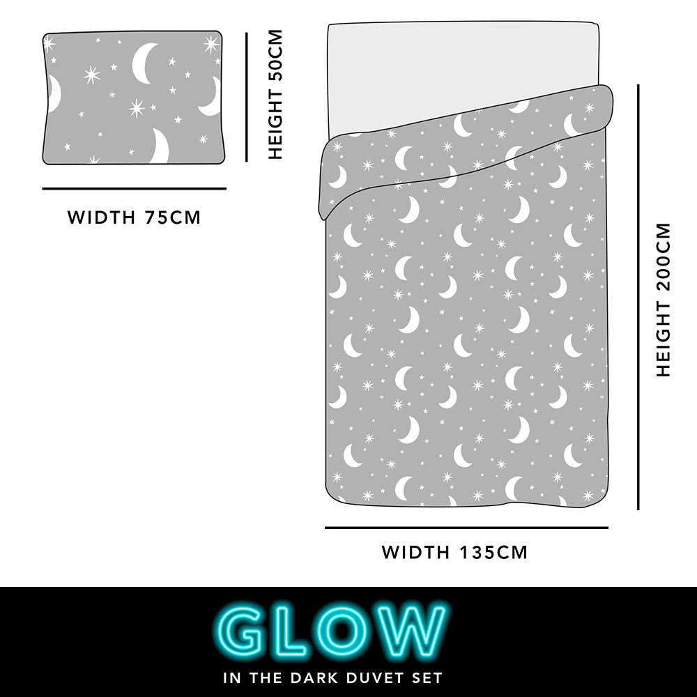 Moon Stars Glow in the Dark Duvet Set from You Know Who's