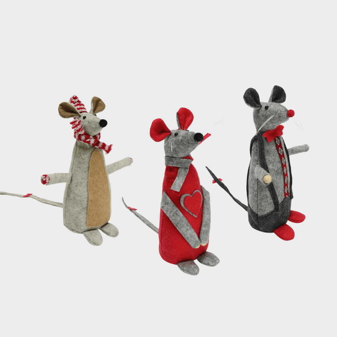 Mouse standing felt 18cm asst - 1pce from You Know Who's