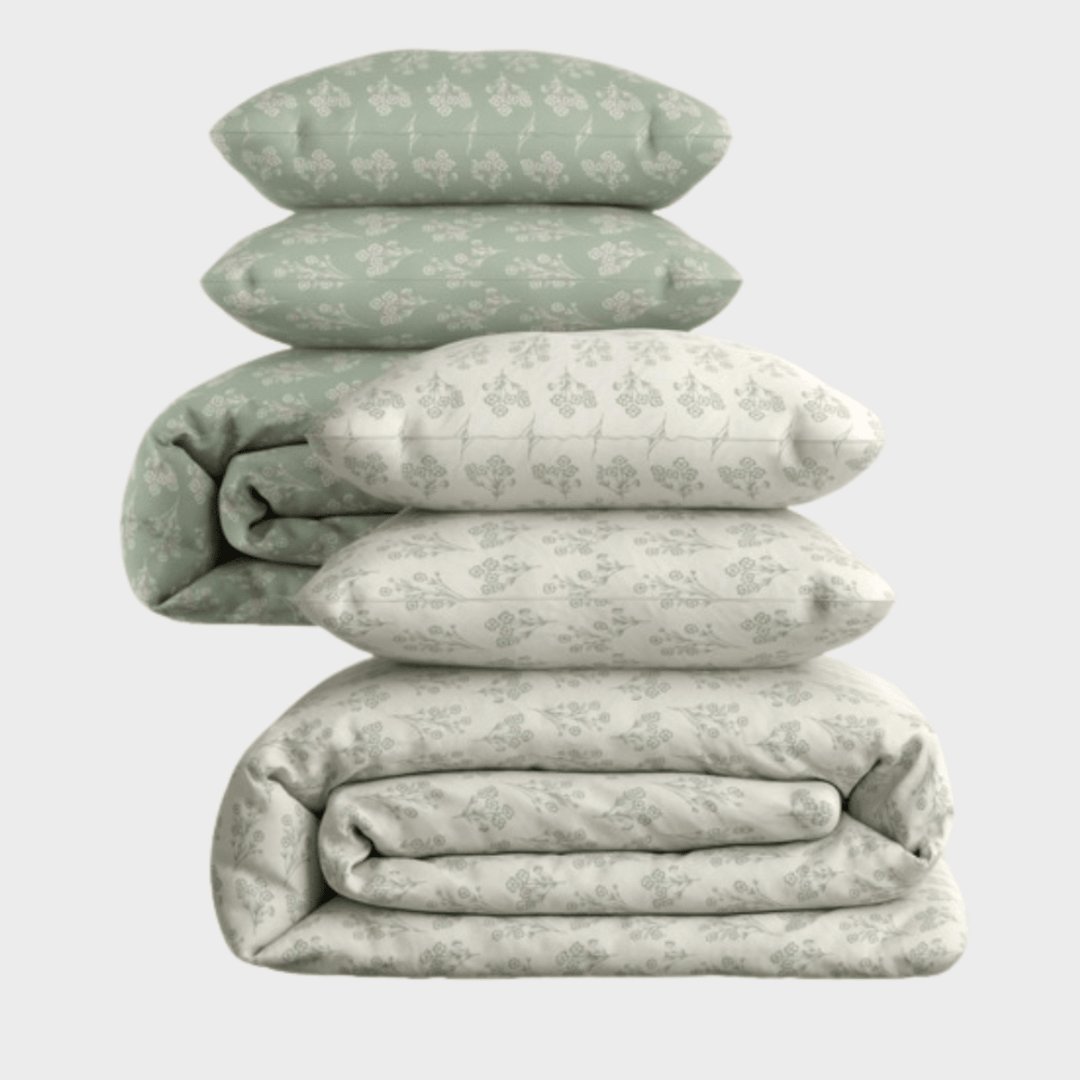 Natural Green Mix Duvet Set from You Know Who's