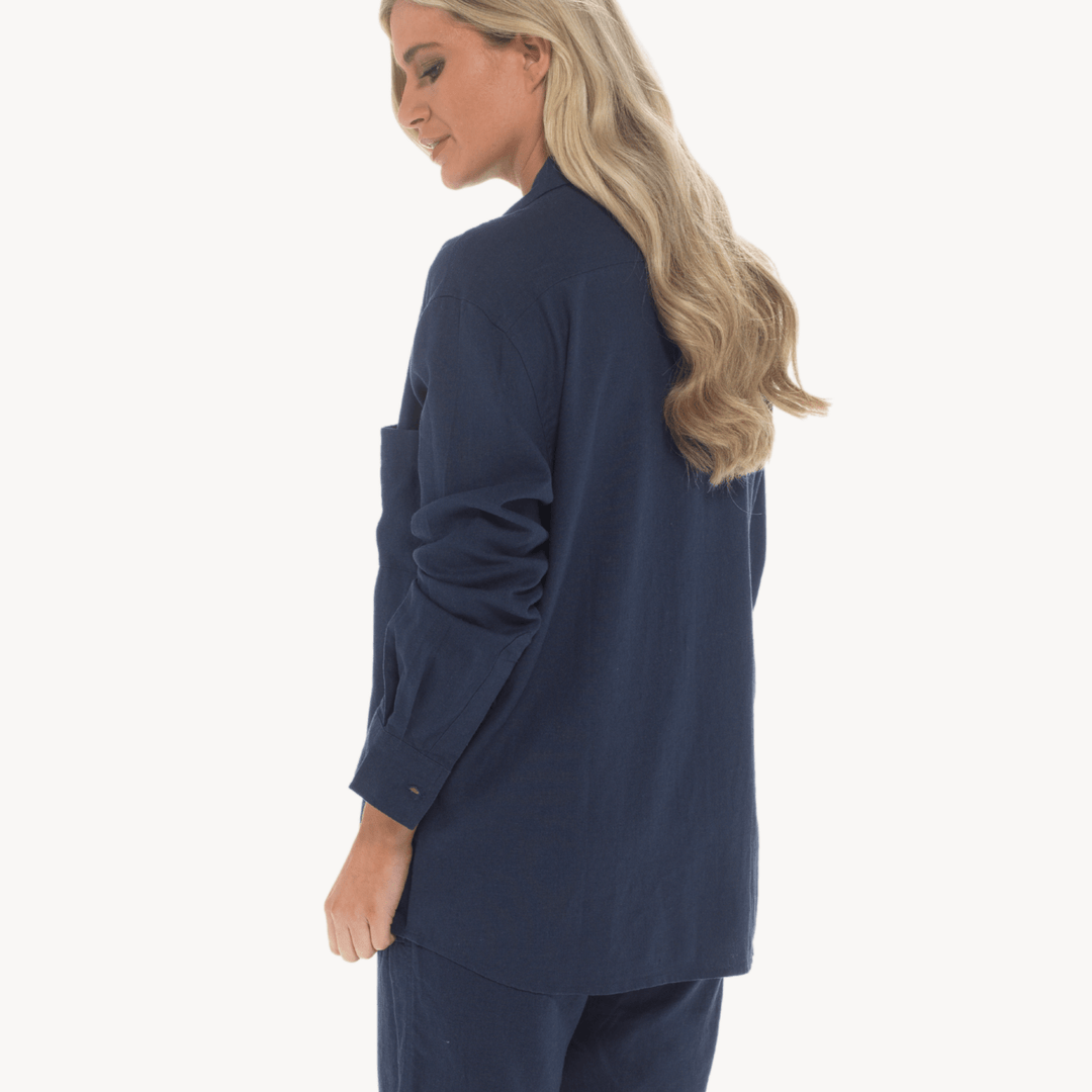 Navy Linen Mix Shirt from You Know Who's