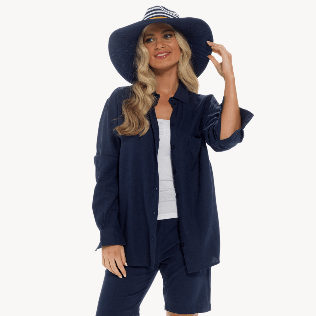 Navy Linen Mix Shirt from You Know Who's