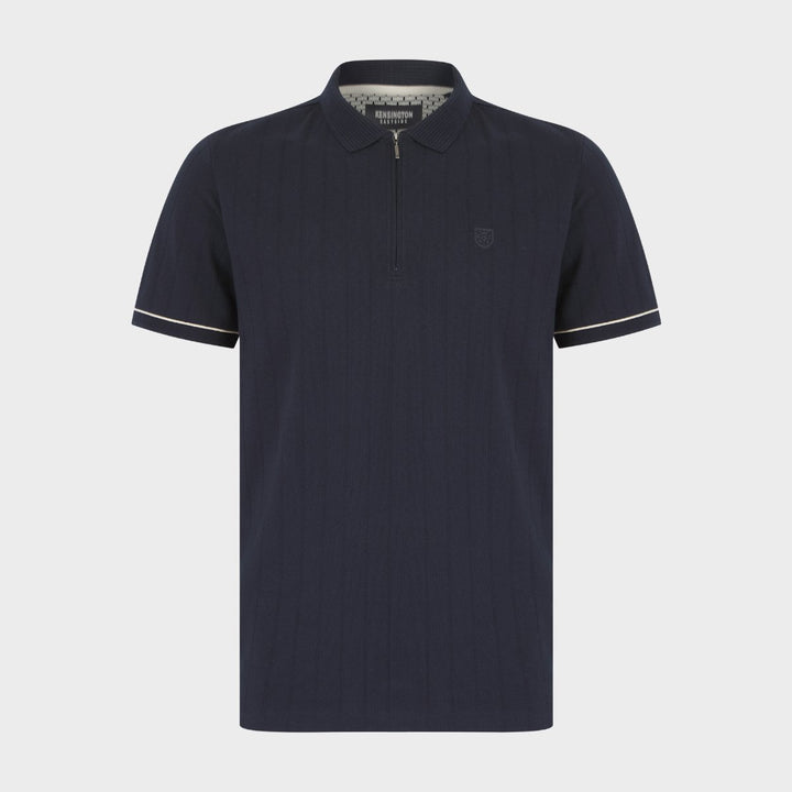 Navy Zip Neck Polo from You Know Who's