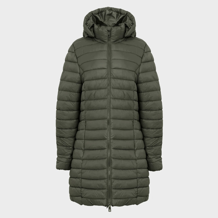 Ladies Olive Quilted Coat