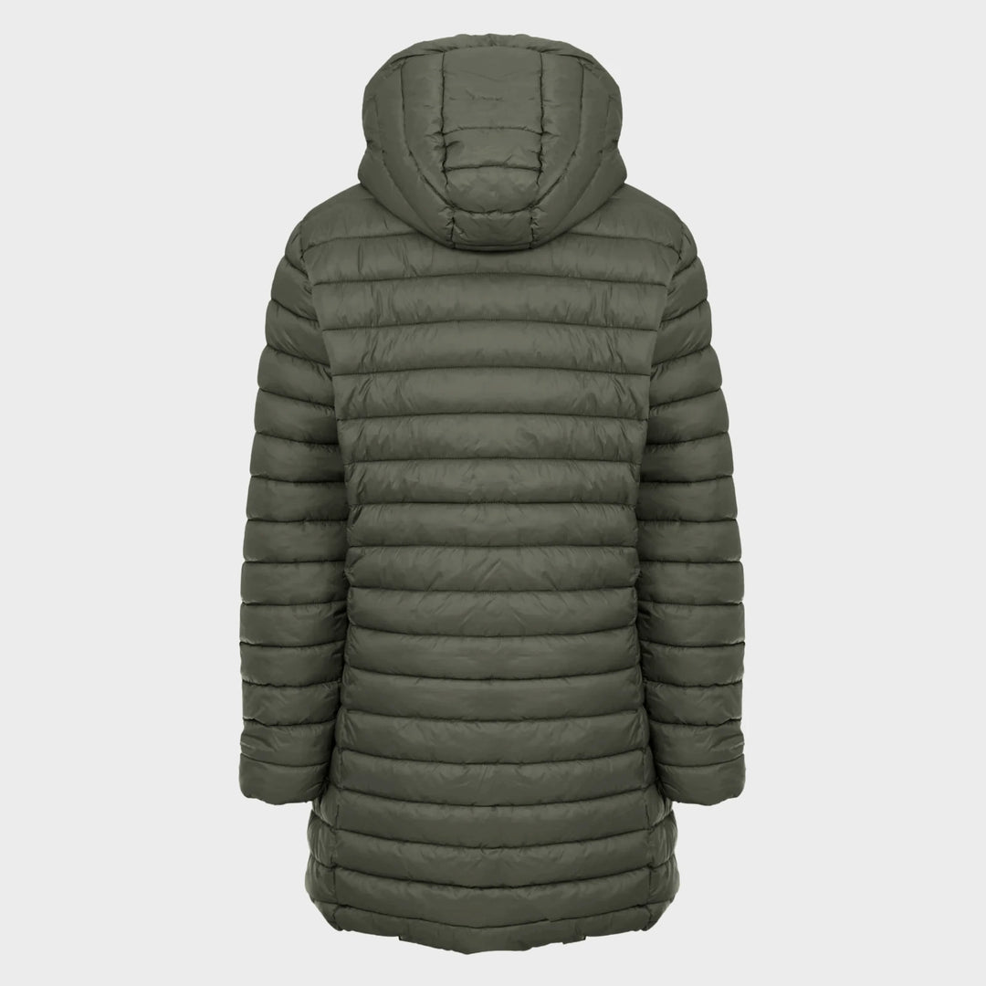 Ladies Olive Quilted Coat