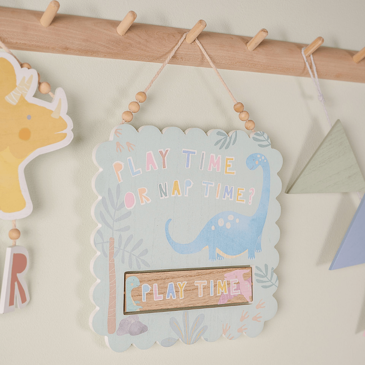 Petit Cheri Dinosaur Plaque "Playtime Or Naptime" from You Know Who's