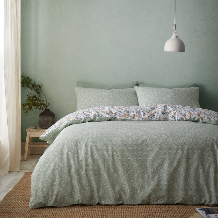 Pineapple Elephant Reversible Safiya Mandala Green Bedding from You Know Who's