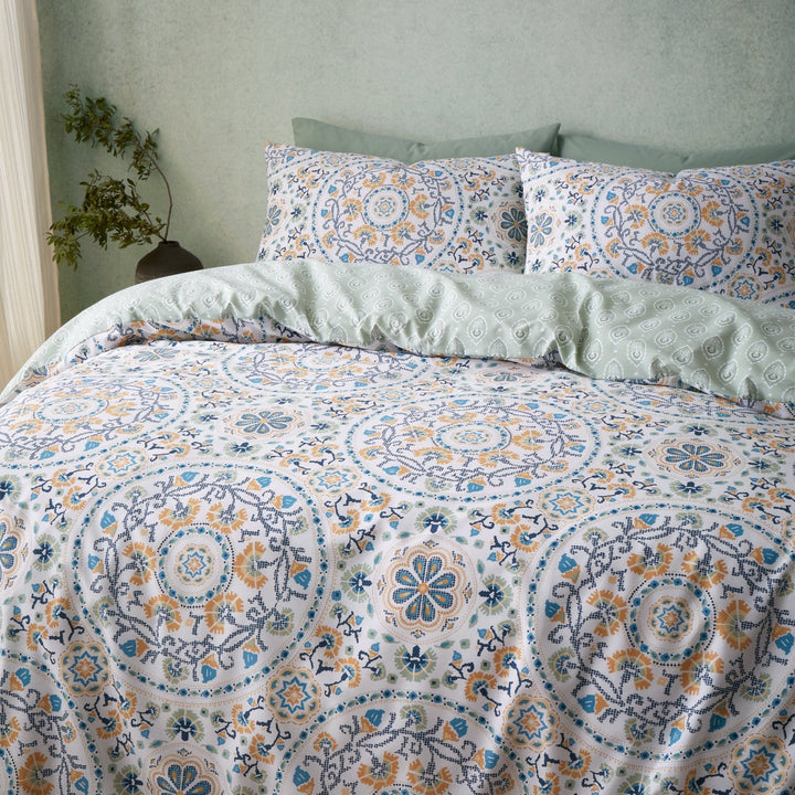 Pineapple Elephant Reversible Safiya Mandala Green Bedding from You Know Who's
