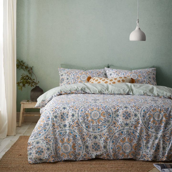 Pineapple Elephant Reversible Safiya Mandala Green Bedding from You Know Who's