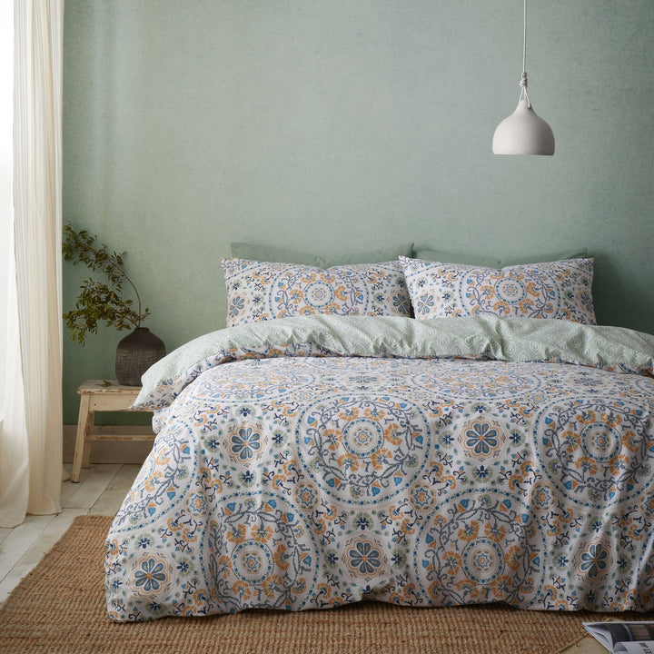Pineapple Elephant Reversible Safiya Mandala Green Bedding from You Know Who's