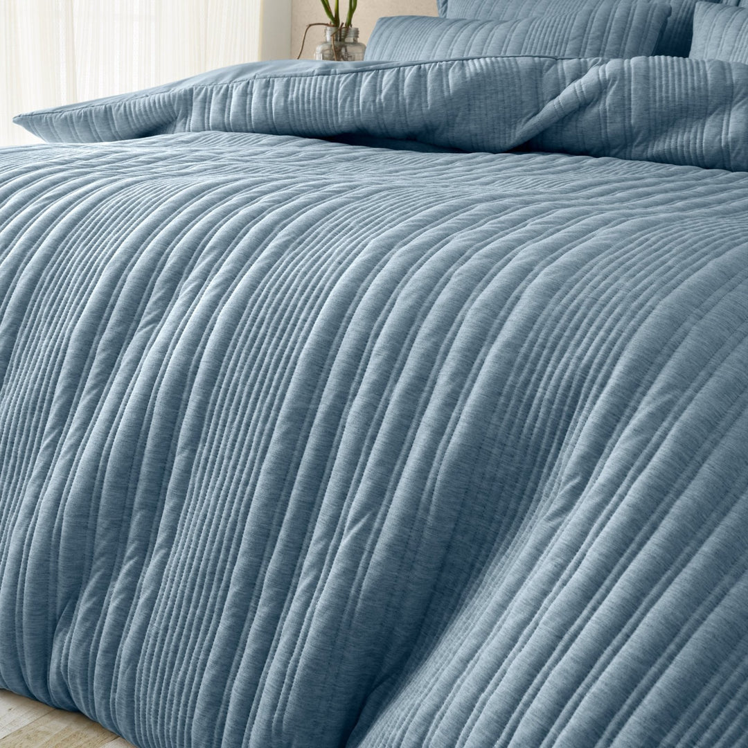 Pineapple Elephant Tamba Jersey Stripe Chambray King Duvet Set from You Know Who's