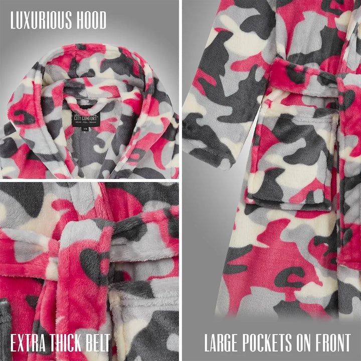 Pink Camo Hooded Dressing Gown from You Know Who's