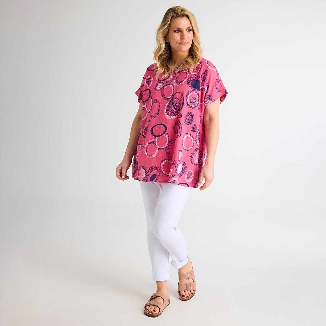 Pink Circle Print Cotton Top from You Know Who's