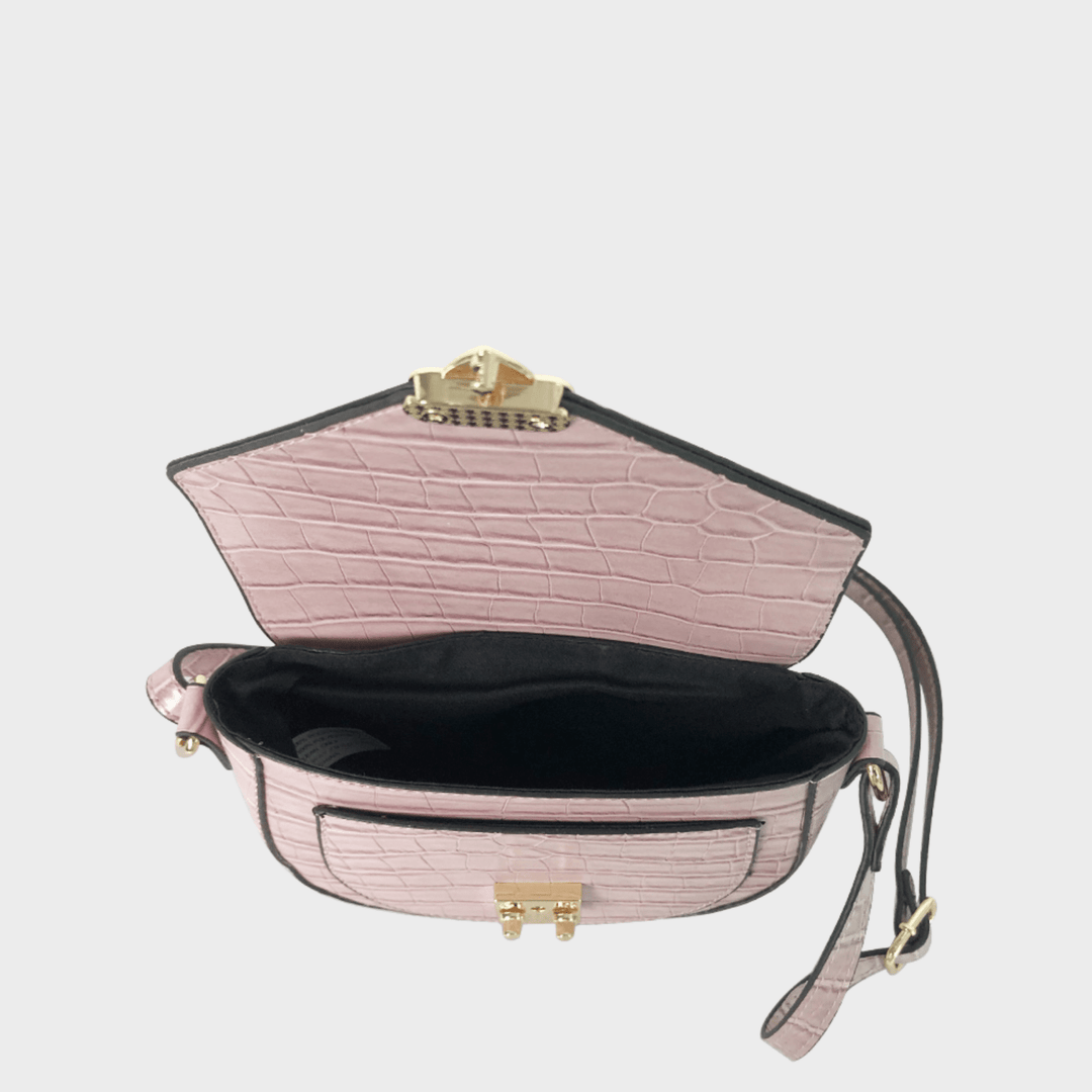 Pink Faux Croc Crossbody Bag from You Know Who's