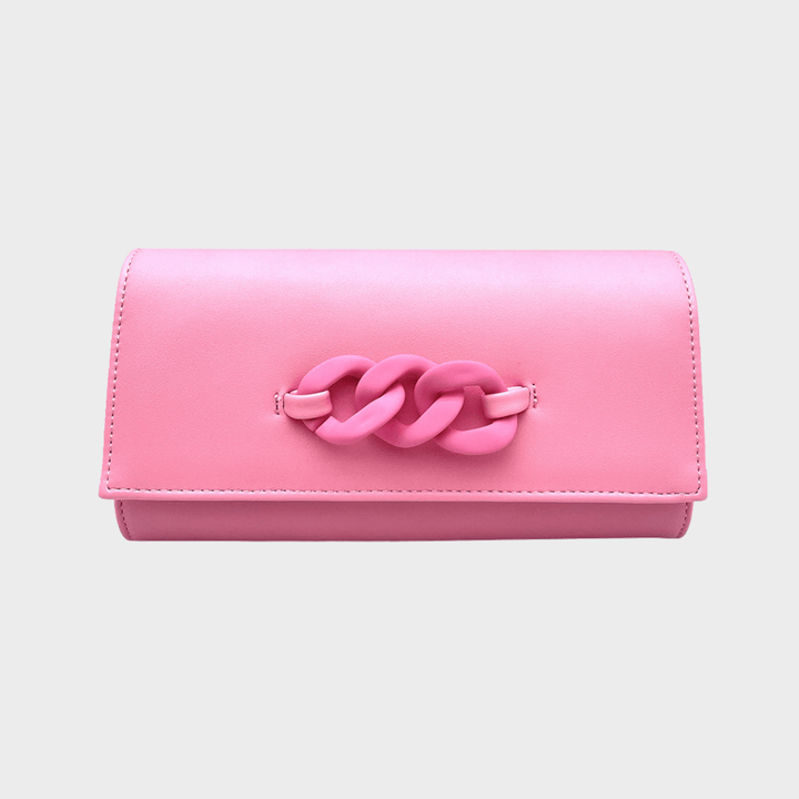 Pink Faux Leather Clutch Bag from You Know Who's