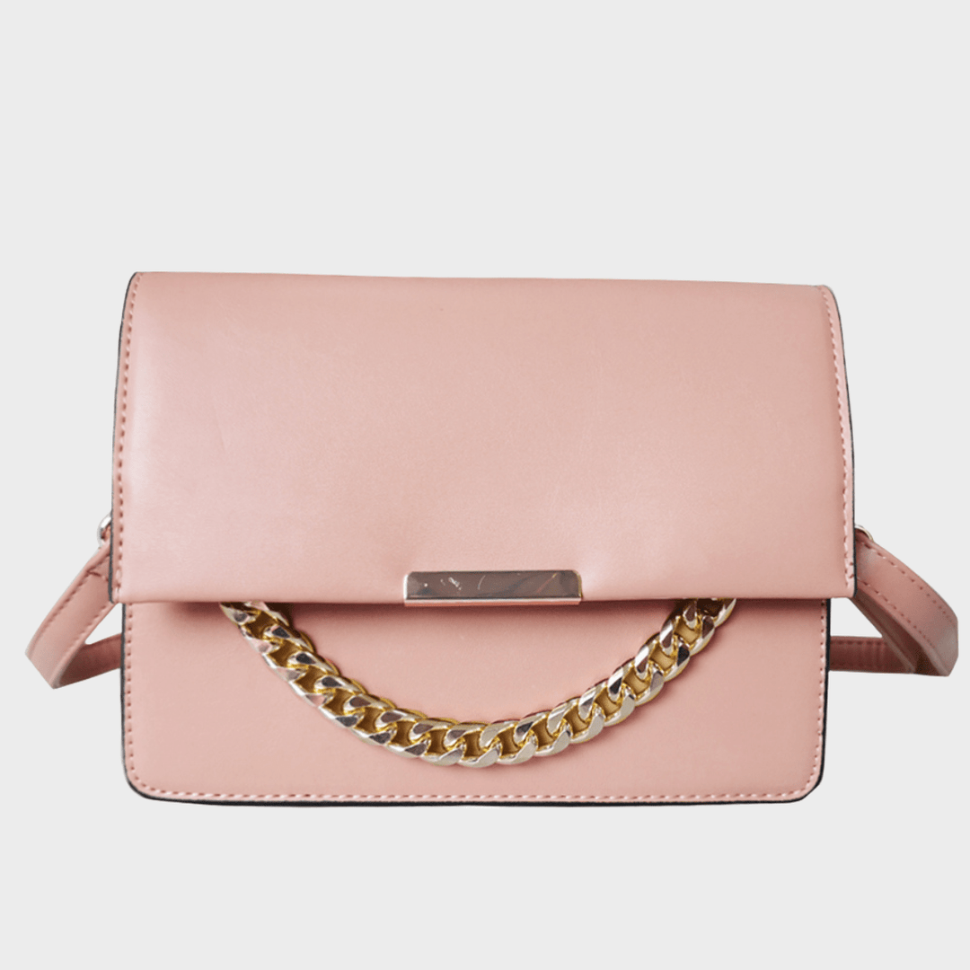 Pink Fold Over Chain Detail Bag from You Know Who's
