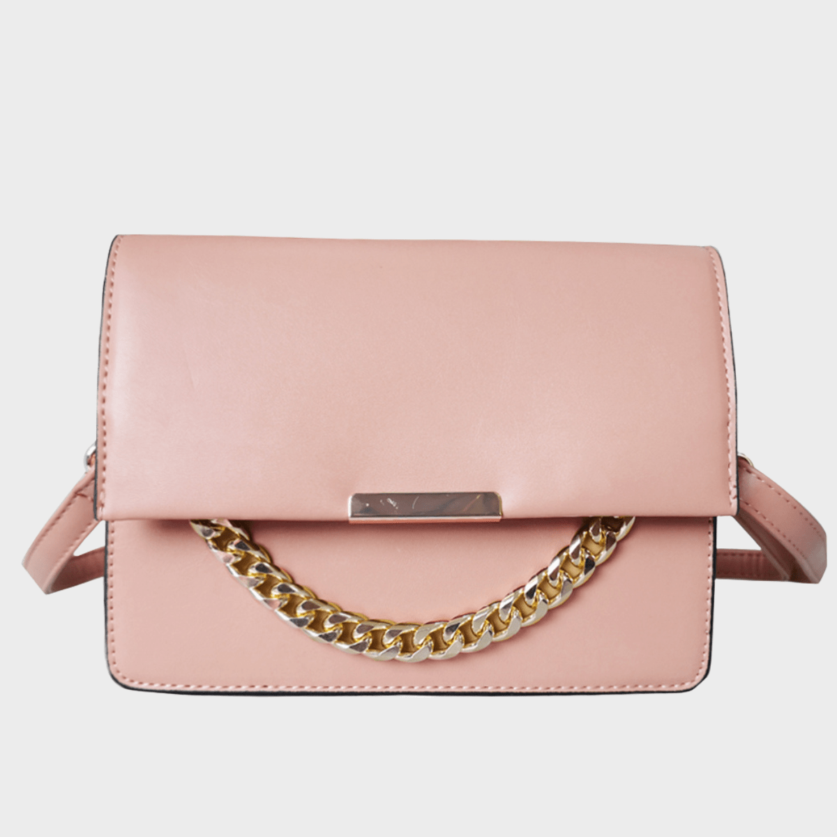 Pink Fold Over Chain Detail Bag from You Know Who's