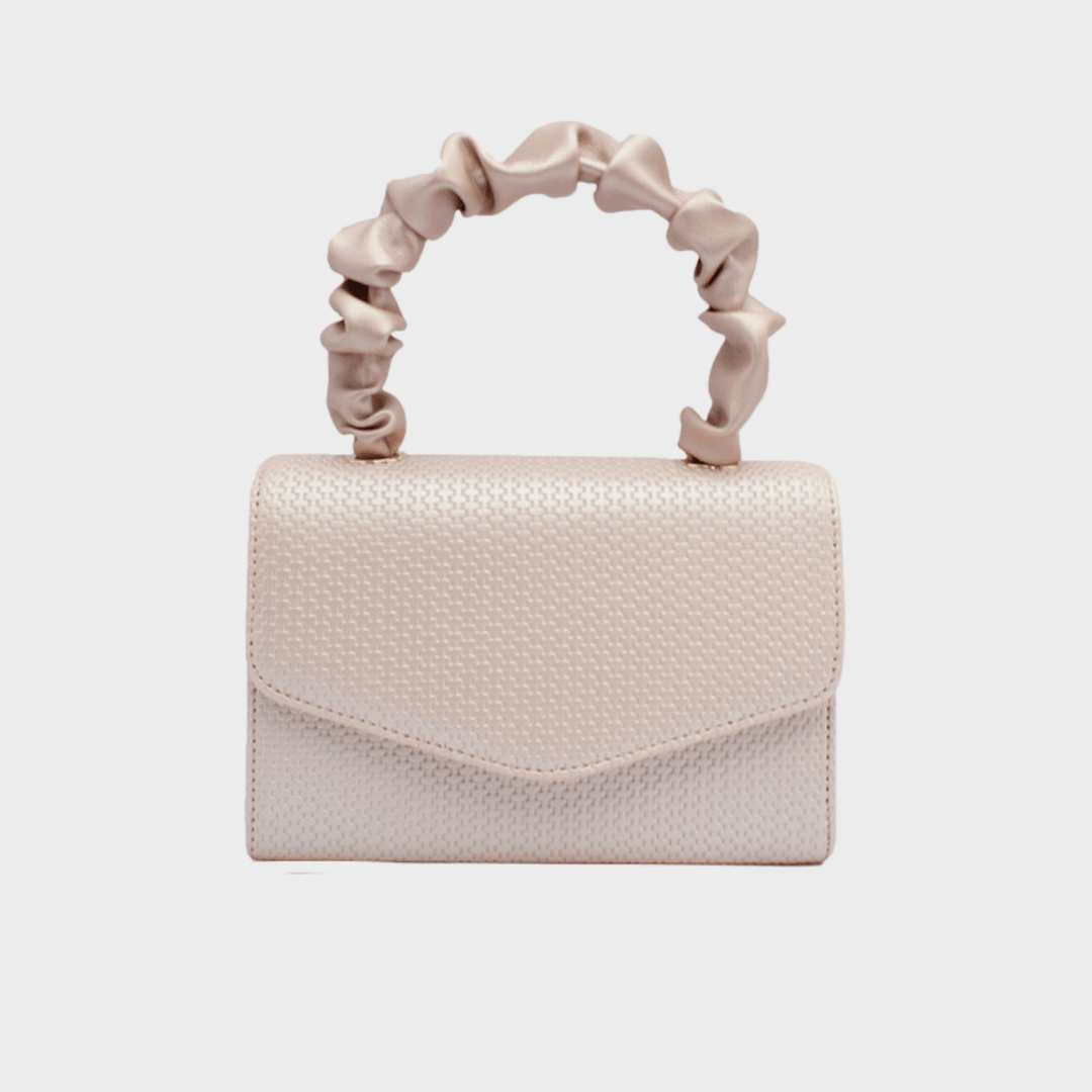 Pink Ruched Handle Small Evening Bag from You Know Who's