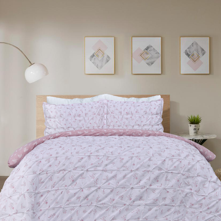 Sleepdown Rouched Pleat Ditsy Duvet Set