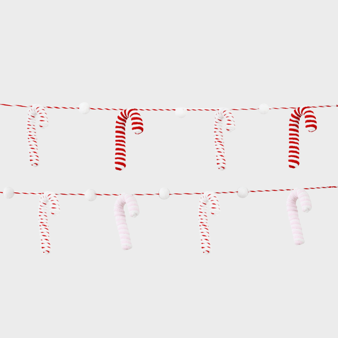 Plush candy cane garland 1.4m asst from You Know Who's