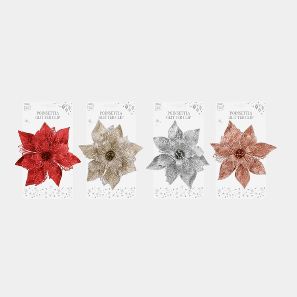 POINSETTIA GLITTER CLIP X 1 from You Know Who's