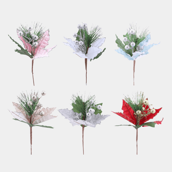 POINSETTIA PINE PICK 19cm 1pce from You Know Who's