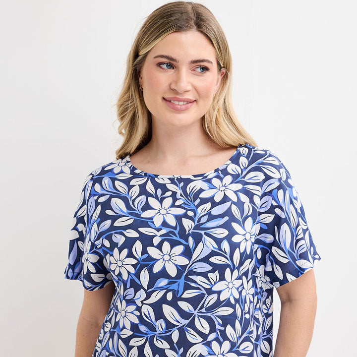 Printed Blue Floral Viscose Top from You Know Who's