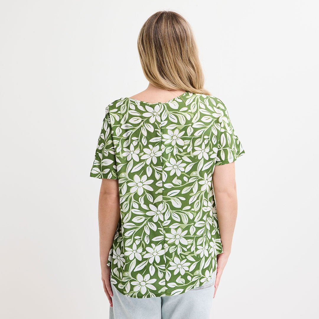 Printed Green Floral Viscose Top from You Know Who's