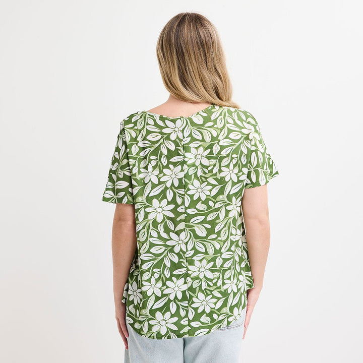 Printed Green Floral Viscose Top from You Know Who's