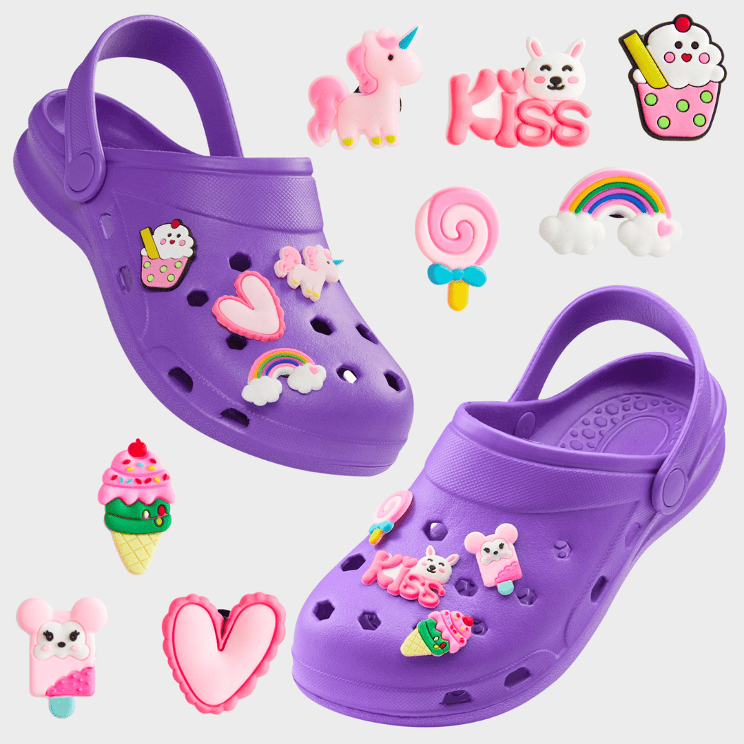 Purple Clogs with Charms from You Know Who's