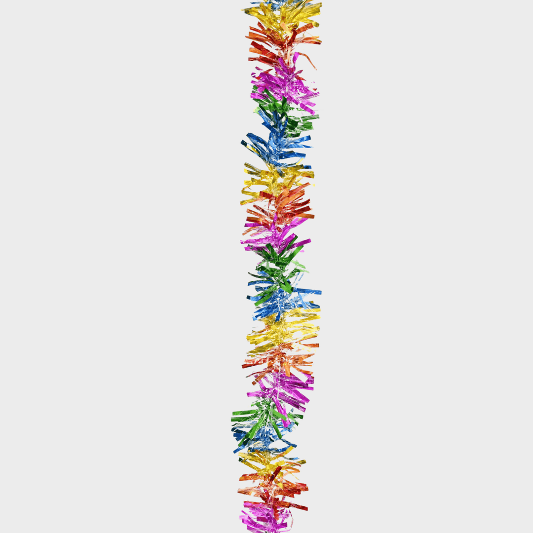 Rainbow tinsel 2m mixed cuts clear from You Know Who's
