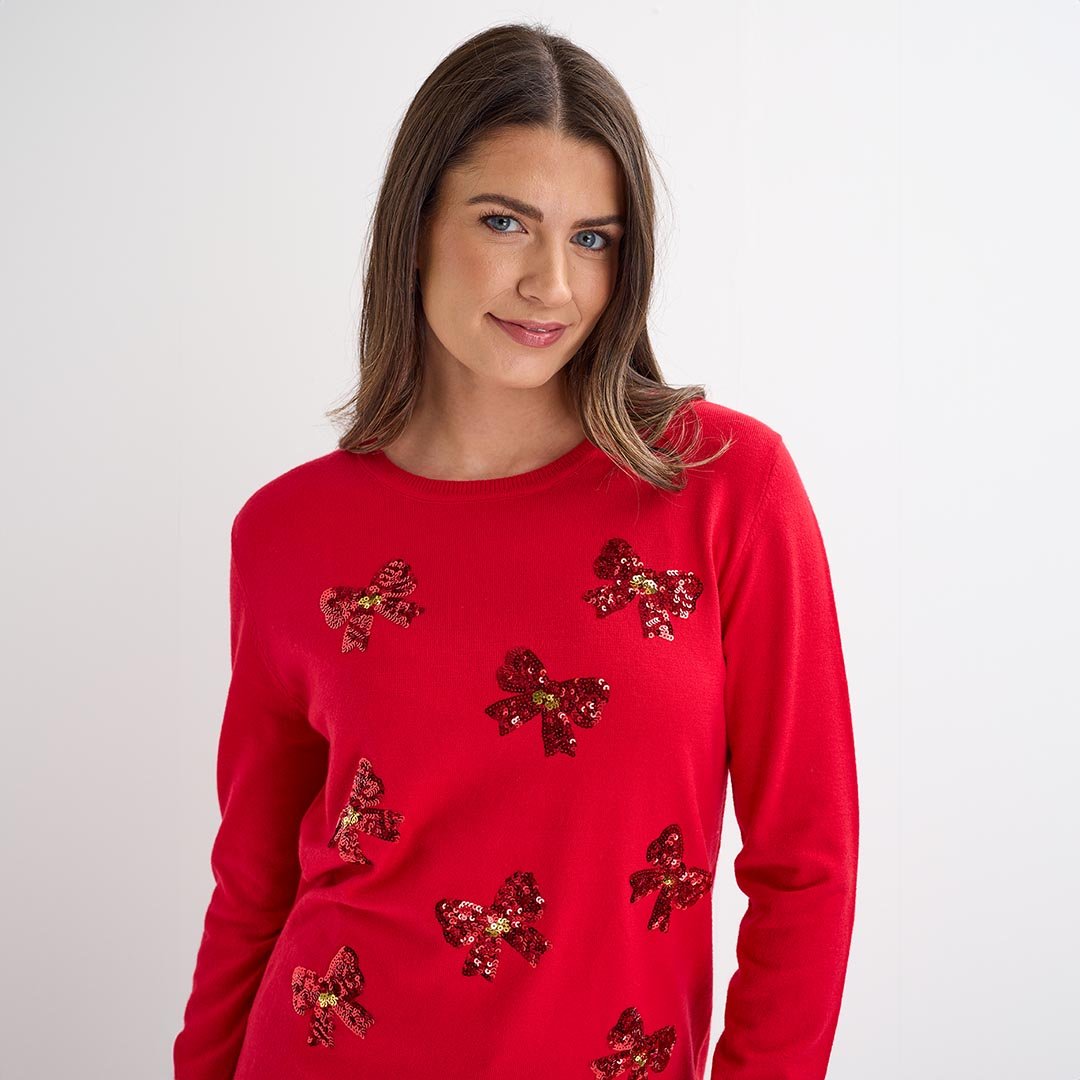 Red Bows Christmas Jumper from You Know Who's