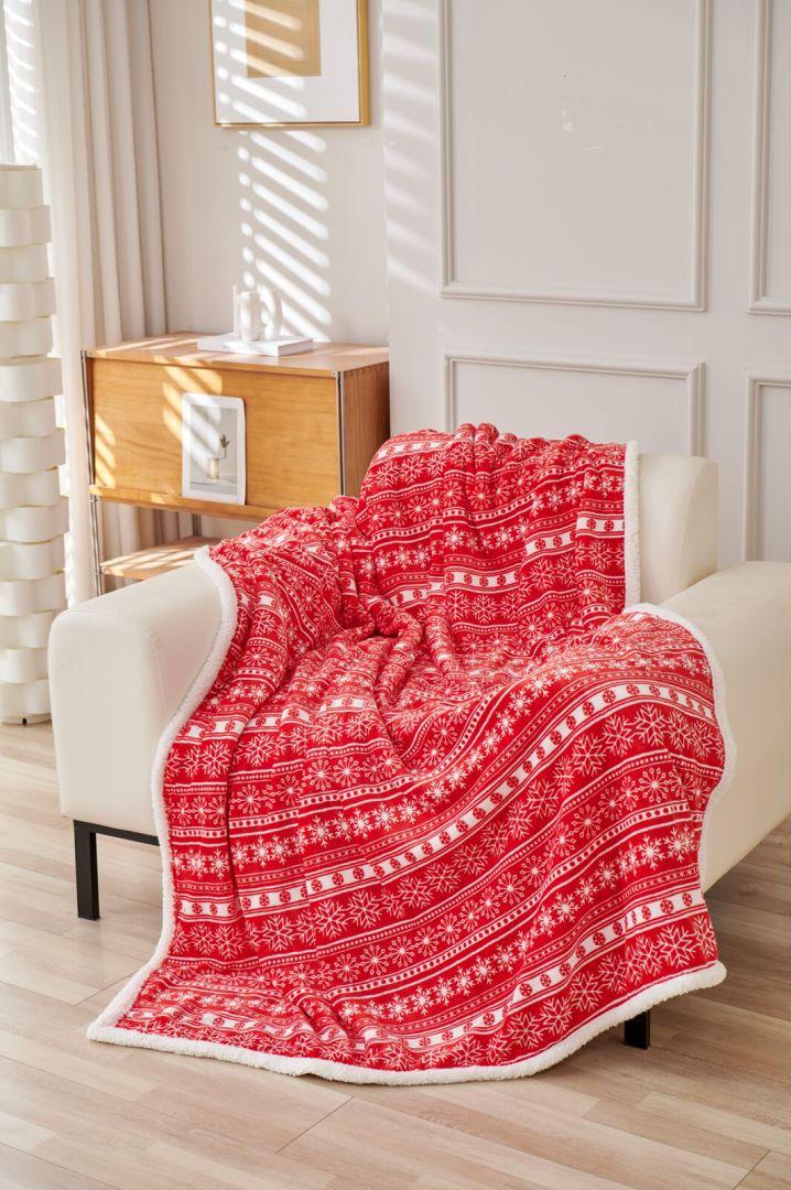 Red Fleece Fairisle Throw 150 x 200cm from You Know Who's