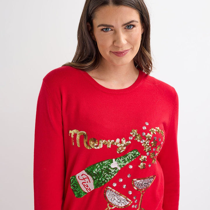 Red Merry Fizzmas Christmas Jumper from You Know Who's