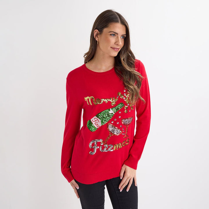 Red Merry Fizzmas Christmas Jumper from You Know Who's