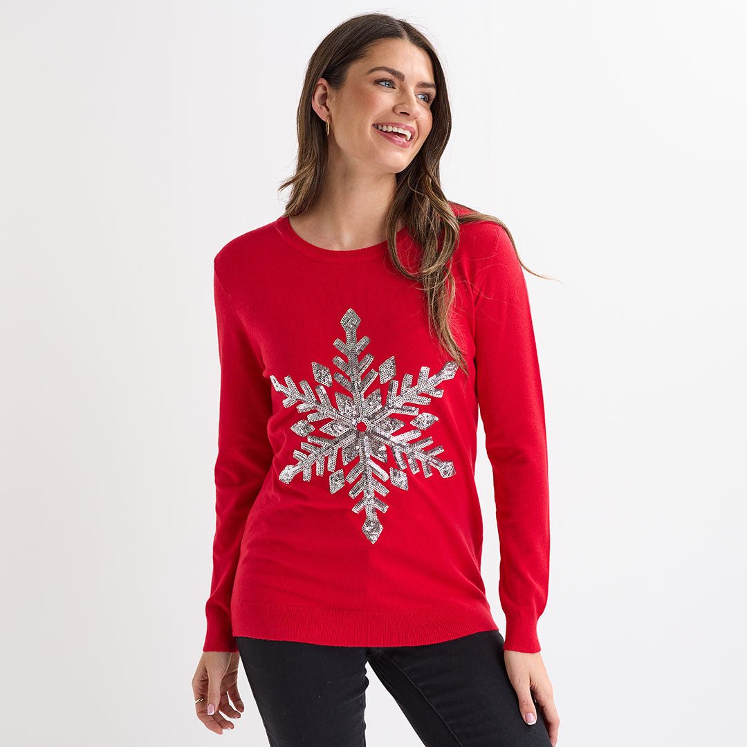 Red Snowflake Christmas Jumper from You Know Who's