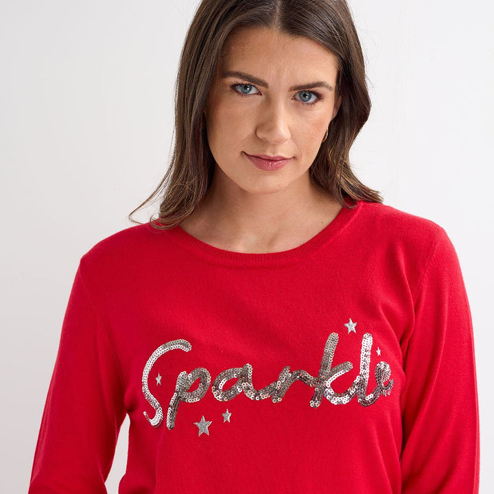 Red Sparkle Christmas Jumper from You Know Who's