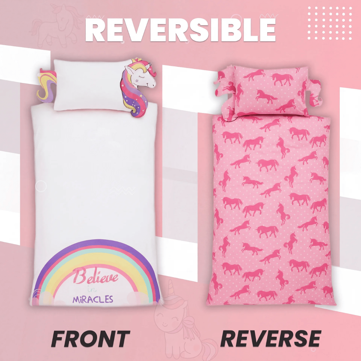 Reversible Unicorn Single Duvet Set from You Know Who's