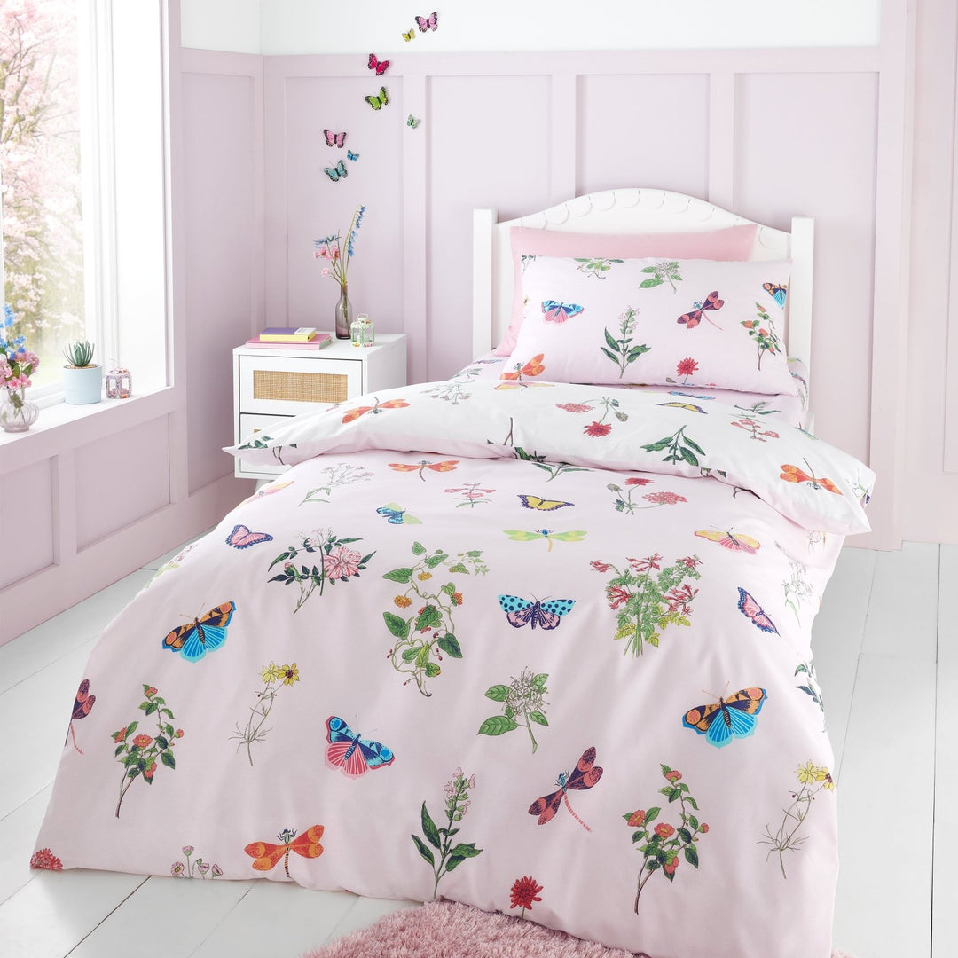 RHS Reversible Butterfly Garden Pink Quilt Set from You Know Who's
