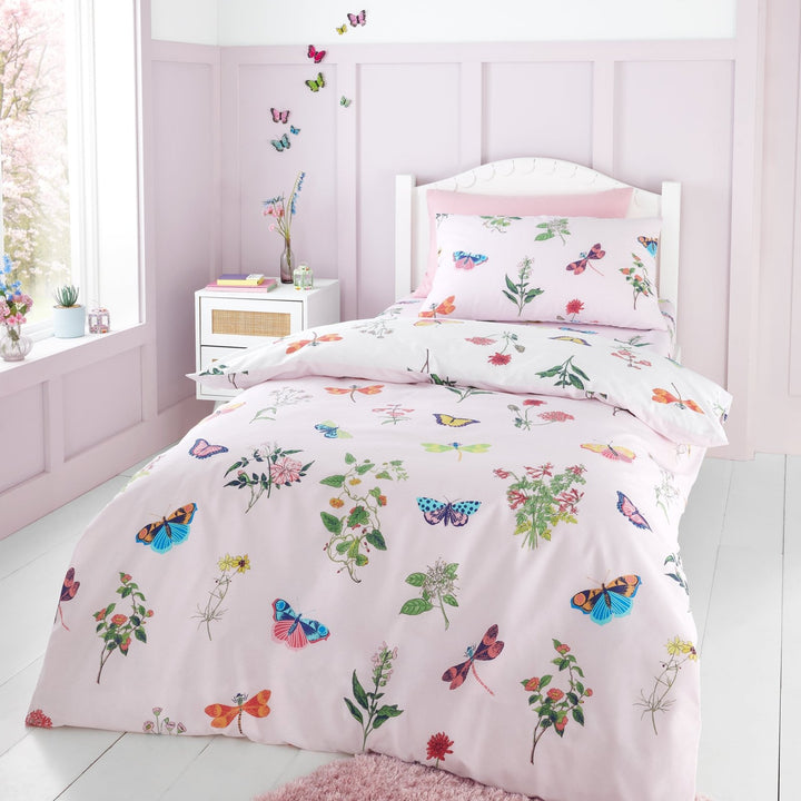 RHS Reversible Butterfly Garden Pink Quilt Set from You Know Who's