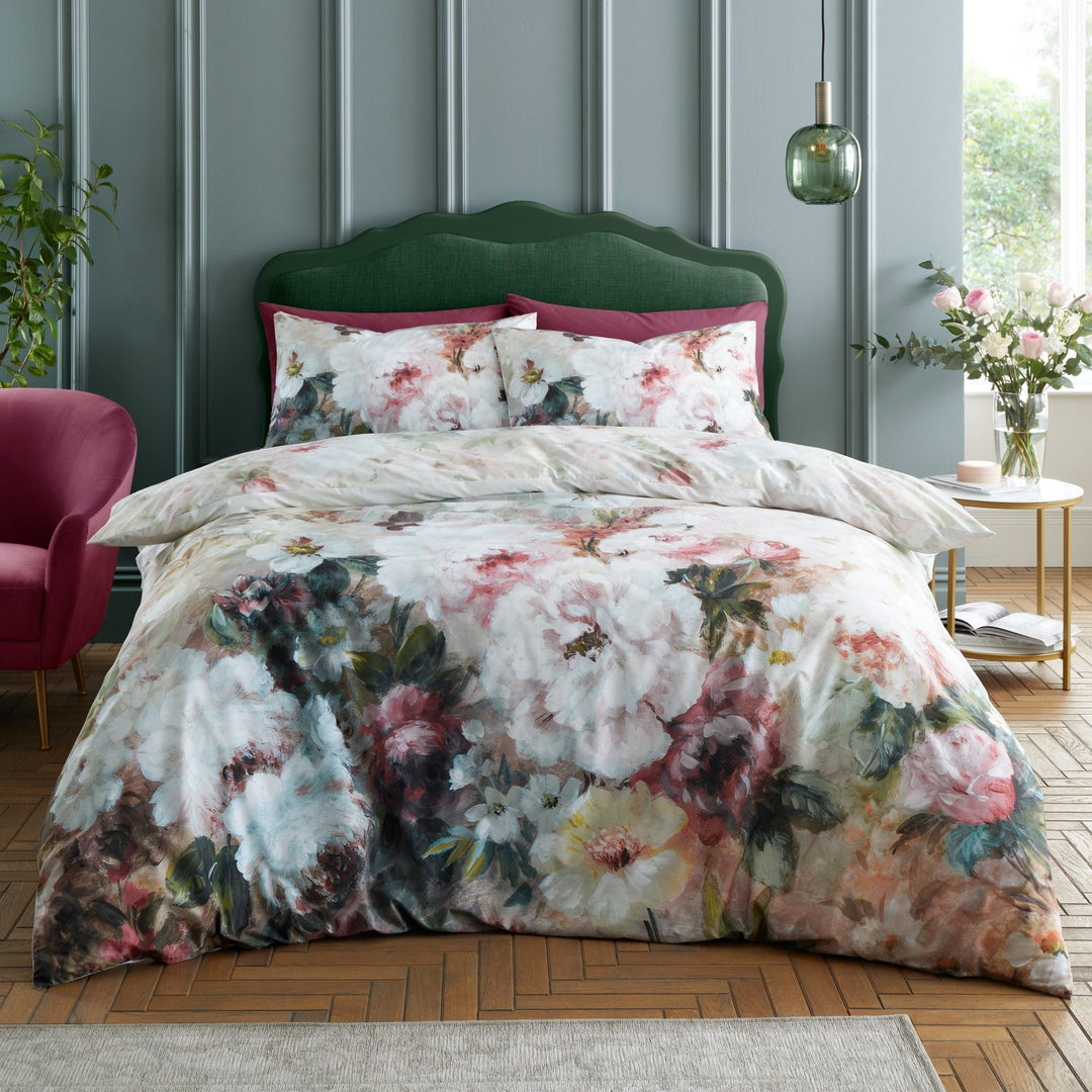 RHS Reversible Rose Blossom Pink Super King Bedding Set from You Know Who's